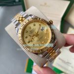 Replica Rolex Datejust 2-Tone Yellow Gold Strap Yellow Gold Face Watch 41mm